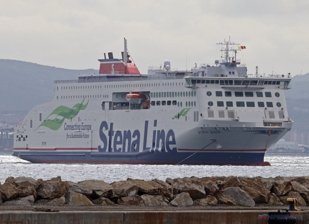 STENA EDDA seen at anchor in Gibraltar Bay while making a stop-off on her delivery voyage from China. Copyright © Daniel Ferro.