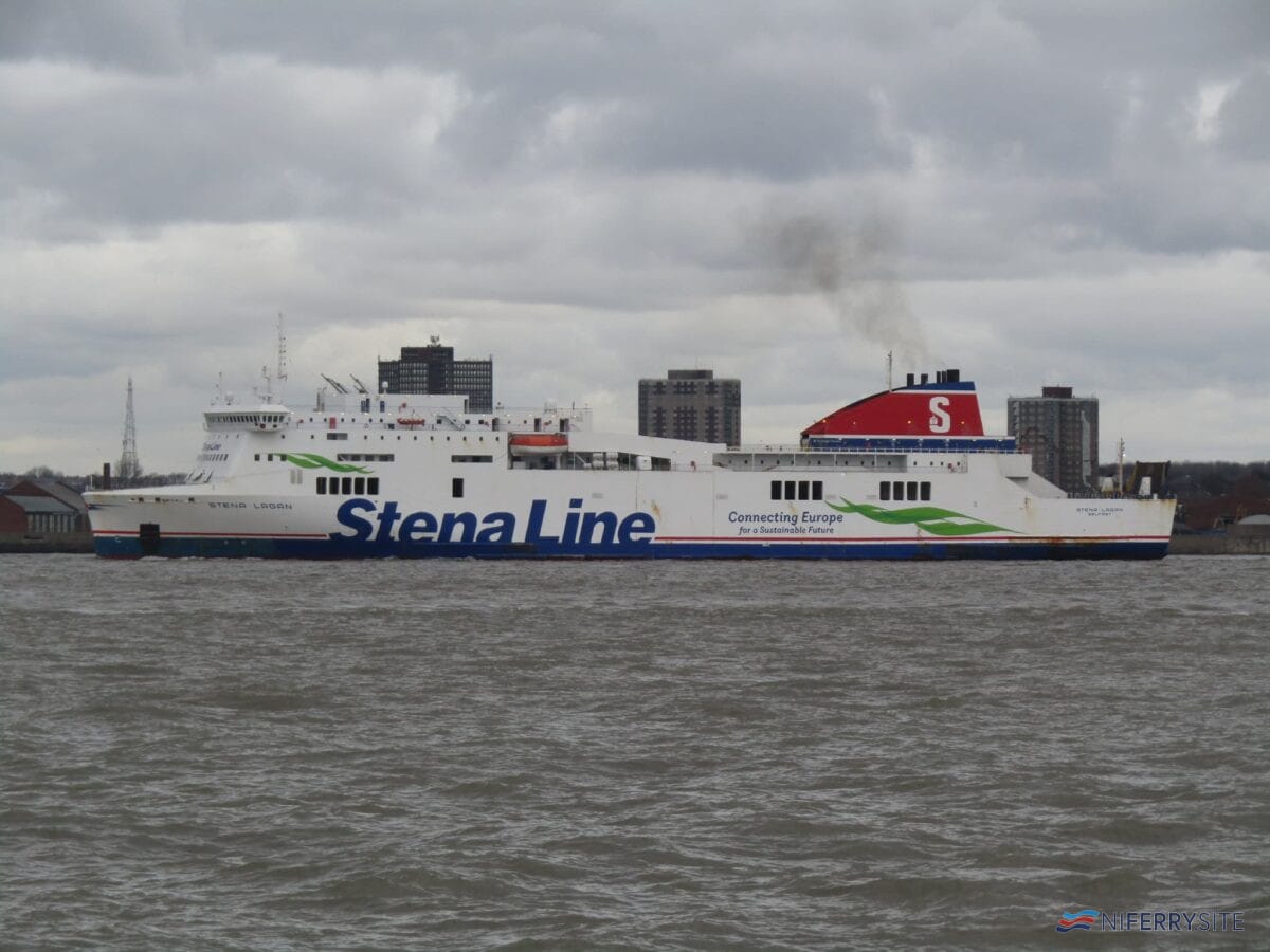 STENA LAGAN leaves Liverpool for the last time with a destination of Tuzla in Turkey. The former Belfast - Liverpool ferry is to be lengthened by 36 metres for a new role. Copyright © Rob Foy.