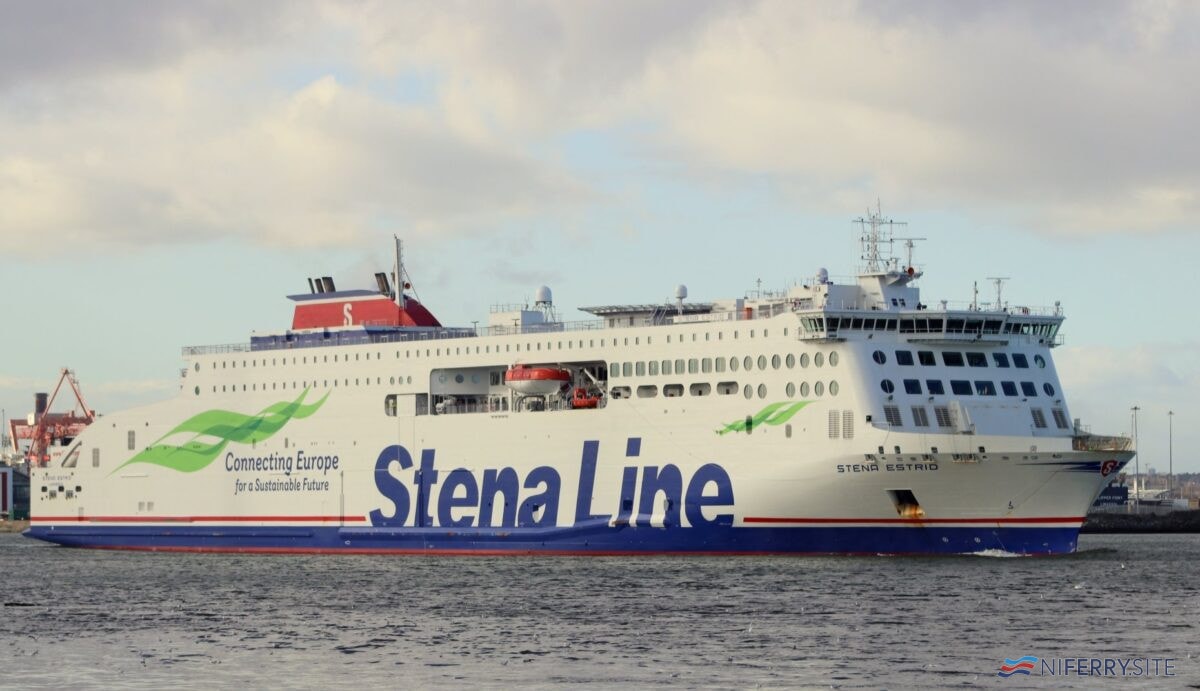 Stena Line's STENA ESTRID seen sailing from Dublin Port on 03.03.20. Copyright © Robbie Cox.