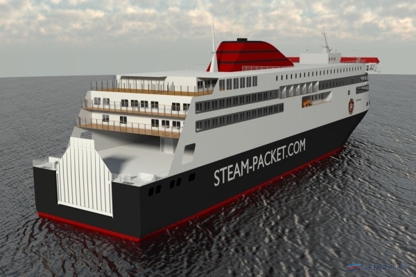 An early rendering of the new Isle of Man Steam Packet ferry ordered from Hyundai in Korea.  Isle of Man Steam Packet.