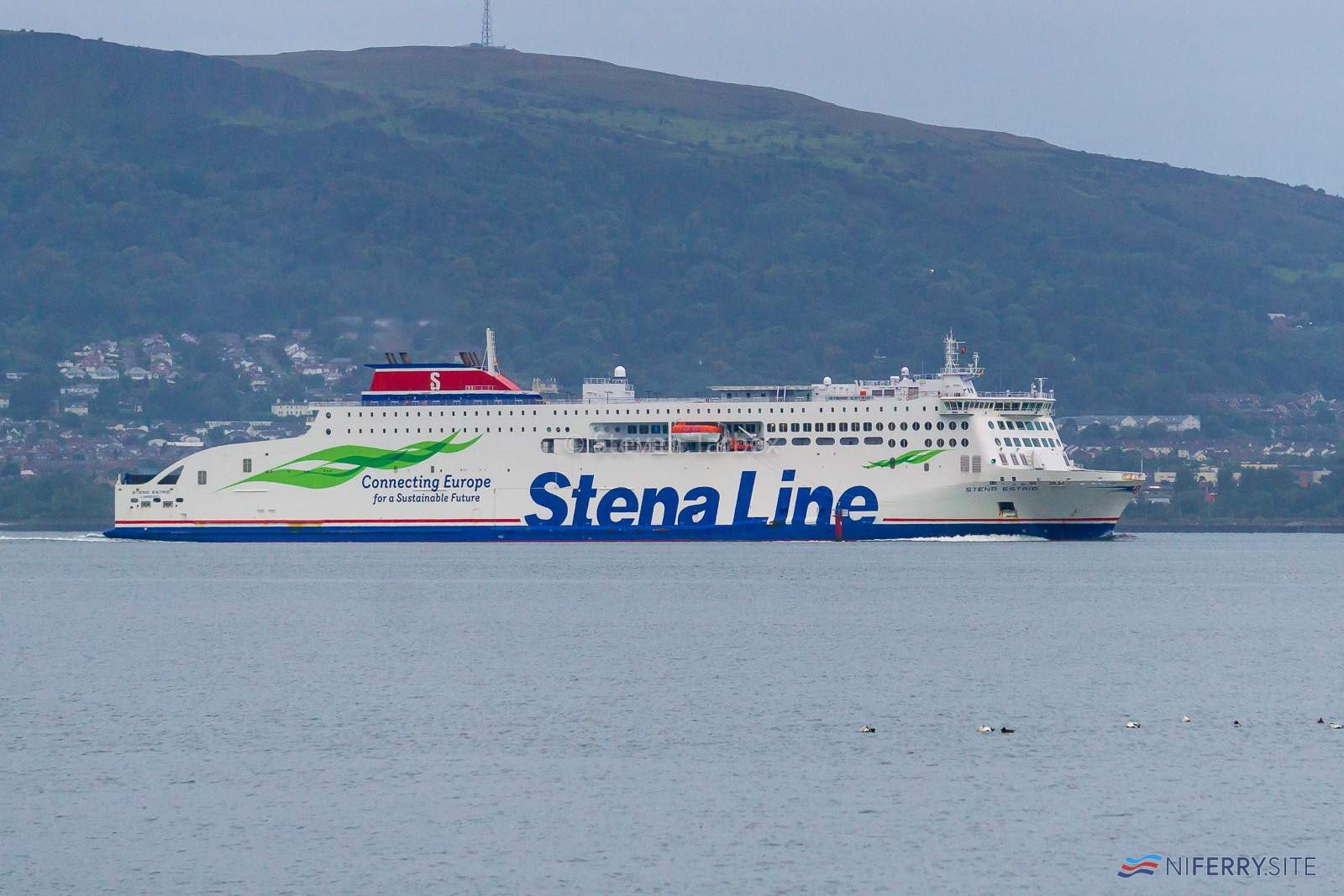 STENA ESTRID departs Belfast for the first time, just after 7am, Thursday, 10.09.20. Copyright © Steven Tarbox