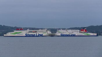 STENA ESTRID and STENA SUPERFAST VIII meet for the first time in Belfast Lough, 10.09.20. Copyright © Steven Tarbox