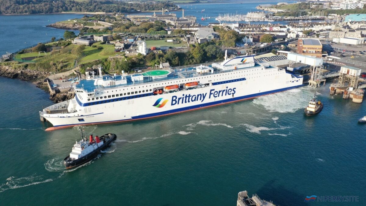 Brittany Ferries GALICIA undertakes trials at Plymouth, October 14, 2020. Brittany Ferries