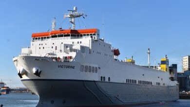 VICTORINE is one of the freight-only vessels used by CLdN to link Ireland and Continental Europe. She also offers direct sailings to Liverpool. © Matt Davies.
