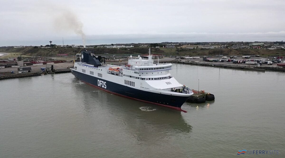 OPTIMA SEAWAYS arrives at Rosslare for the first time, 30.12.2020. © Rosslare Europort (via Twitter).