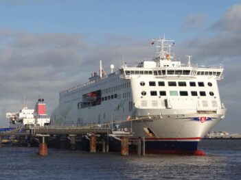 STENA MERSEY and STENA EDDA seen together at Twelve Quays Birkenhead on the morning of December 17 2020. 'Edda' had remained at the port following a small number of crew testing positive for COVID-19 the previous night. Passengers were transferred to 'Mersey' which sailed around three hours late. After a deep clean of the ship and a replacement crew was found, strong>STENA EDDA was cleared to return to service that evening. Copyright © David Faerder.