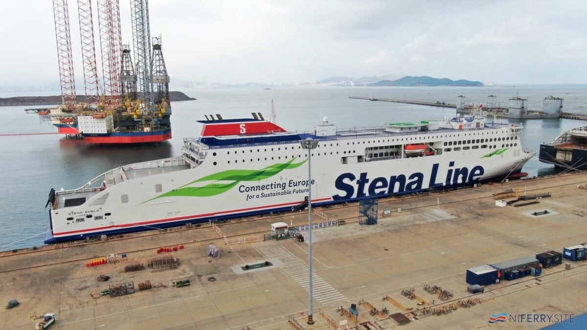 STENA EMBLA alongside at Weihai. © CMI Jinling Weihai Shipyard