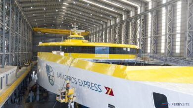 Austal Philippines has successfully installed the waterjets on Hull 395, Banaderos Express, the second of two 118 metre trimarans ordered by Fred. Olsen Express of Canary Islands in October 2017. Image: Austal Philippines.