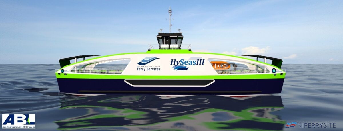 Render of HYSEAS III hydrogen-powered ferry. Image: CMAL