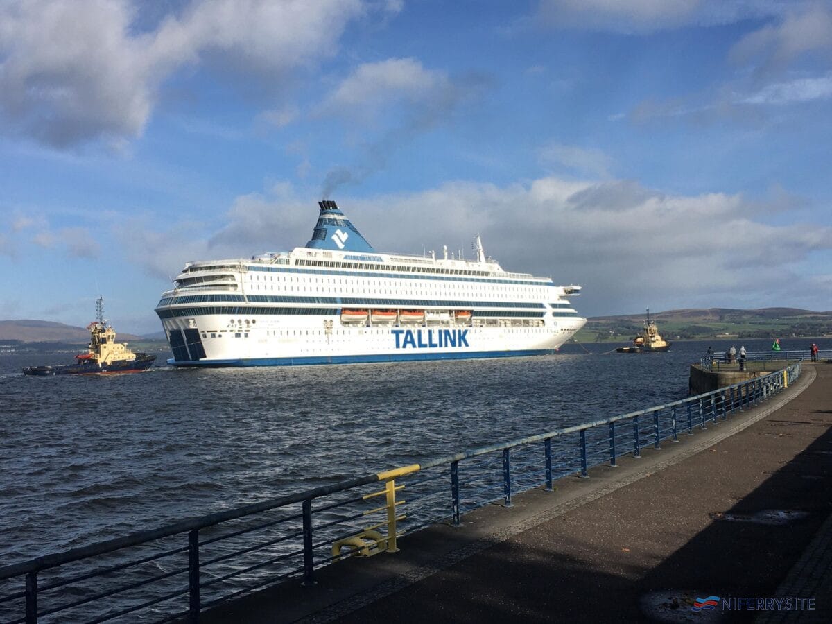 SILJA EUROPA arriving on the Clyde 21 October 2021. Image: Bruce Wilson