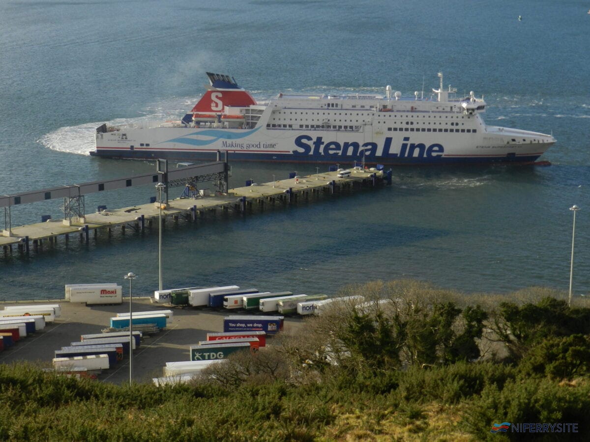 STENA SUPERFAST VII arriving at the new Loch Ryan Port during the first few days of operation. November 2011. Copyright Scott Mackey