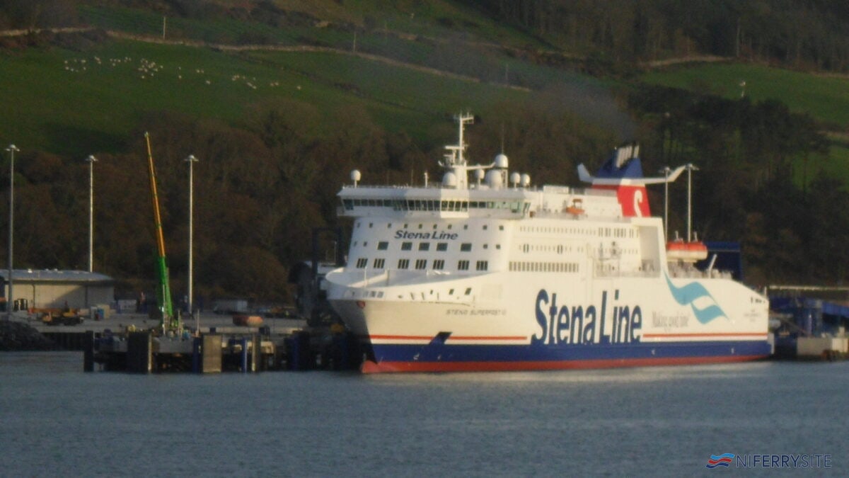 Another view of STENA SUPERFAST VII at Loch Ryan Port. 12th November 2011. Copyright Scott Mackey