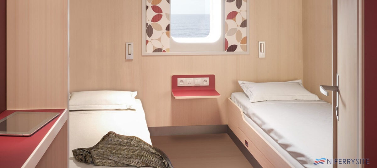 An outside wheelchair accessible cabin onboard GALICA and SALAMANCA. Image: Brittany Ferries.