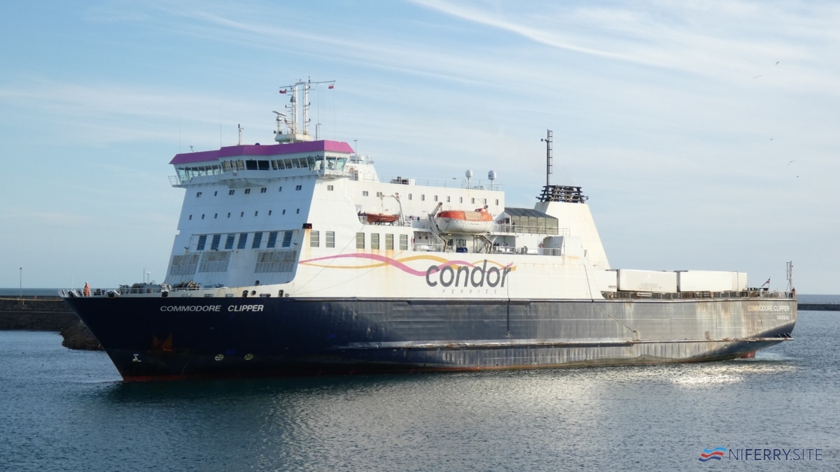 COMMORDORE CLIPPER arriving at St Helier in July 2023. Image: ©️ Scott Mackey.